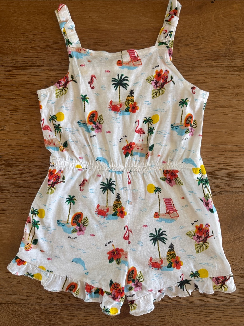 H&M girls tropical Beach Romper size 4-6y